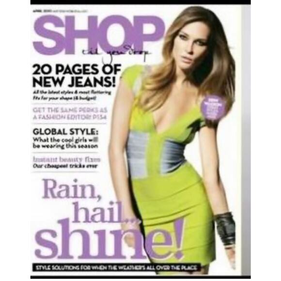 Herve Leger size Medium Mini Dress Spring 2010 Lime Green Color Block Bandage - Picture 2 of 10